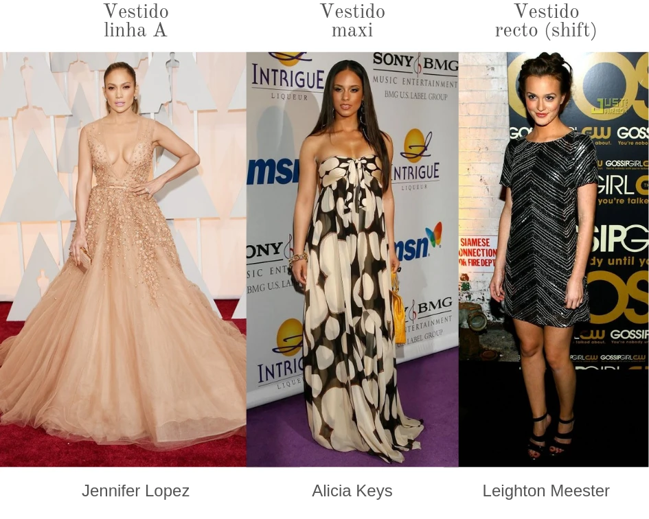 Big Closet - aluguer de vestidos e malas - corpo triângulo pêra - vestido recto - jennifer lopez alicia keys leighton meester